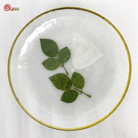 Wholesale Cheap Gold Beaded Clear Glass Charger Plates